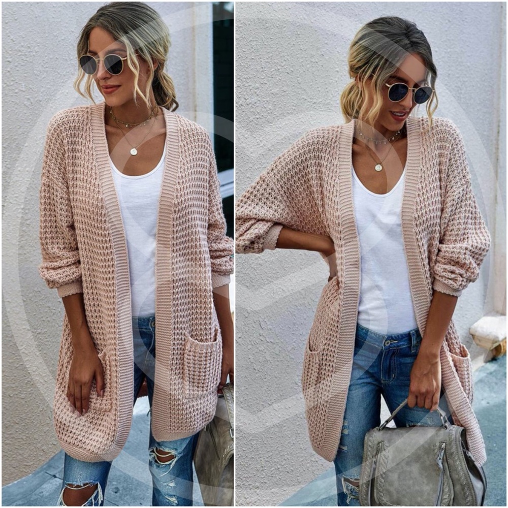 Black Cozy chunky knit open front cardigan - Picture 2 of 12